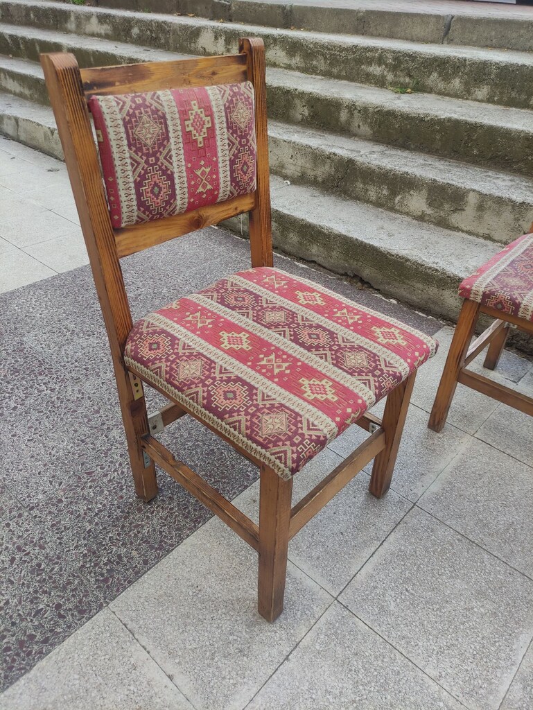 DOĞAL ÇAM AĞACINDAN, EL EMEĞİ 4 ADET RUSTİK SANDALYE - 7