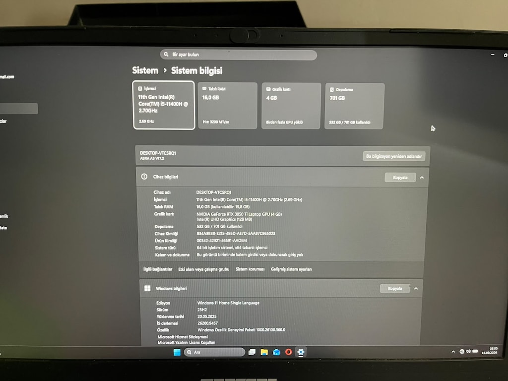 Monster Rtx 3050 ti gaming laptop - 4