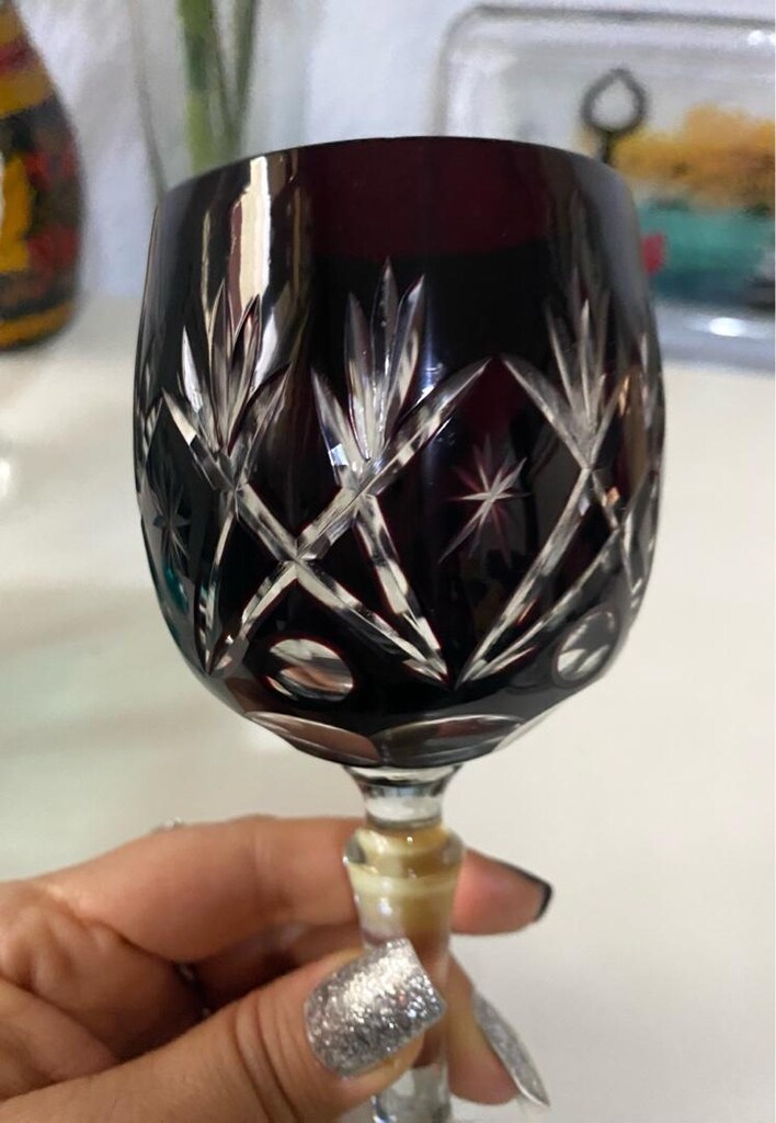 Antika Çekoslovak Bohem Kristal Kadeh - 10