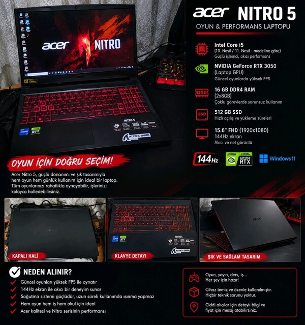 satılık laptop klavye mouse hediye