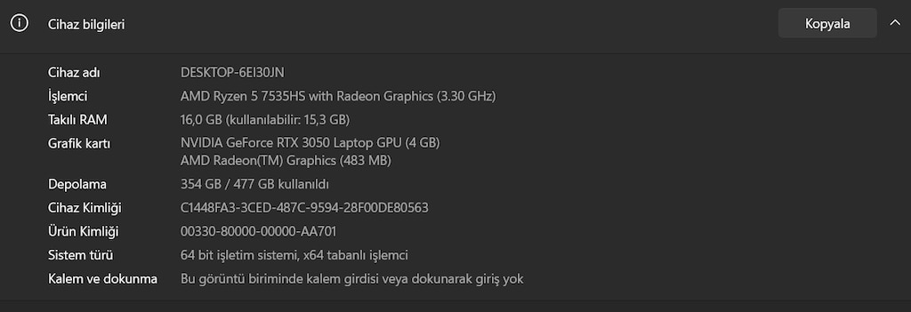 ASUS TUF A15 I RYZEN 5 7535HS I RTX 3050 I 16 GB DDR5 I 144 HZ - 6