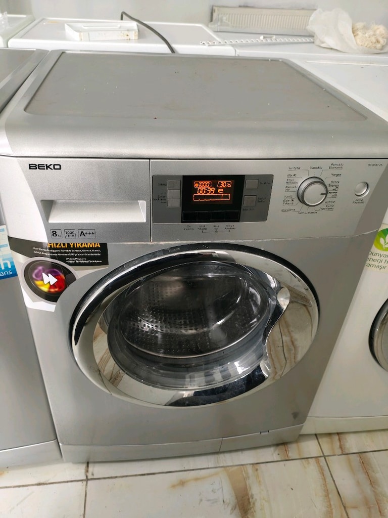 Beko gri 8 kg A+++ enerji 1000 devir çok temiz çamaşır makinesi - 9