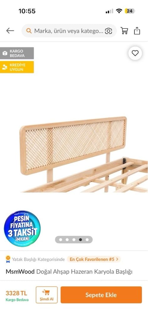 hazeran çift kişilik yatak başlığı doğal ahşap bambu organik karyola - 2