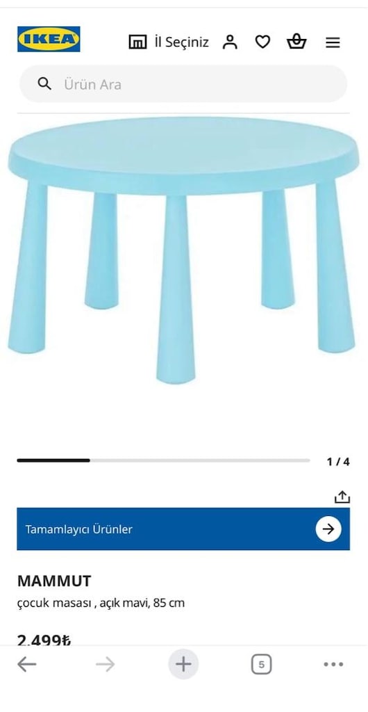 MAMMUT çocuk masası, açık mavi ikea (sandalyeler dahil değildir) - 2