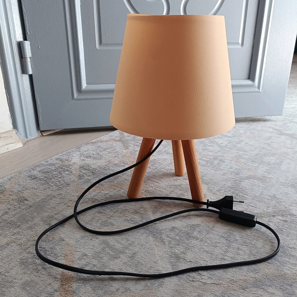 3 ayaklı beyaz tripod lambader ve abajur 2'si birlikte verilecektir - 5