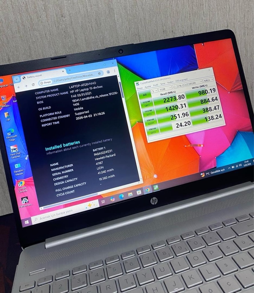 HP-11.NESİL i3-8GB DDR4-256m2 nVME SSD-BATARYALI-IŞIKLI-LAPTOP - 4
