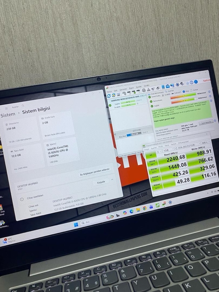 LENOVO-12GB DDR4-i5 8265U-NVIDIA MX230 GDDR5-256m2-BATARYALI LAPTOP - 2