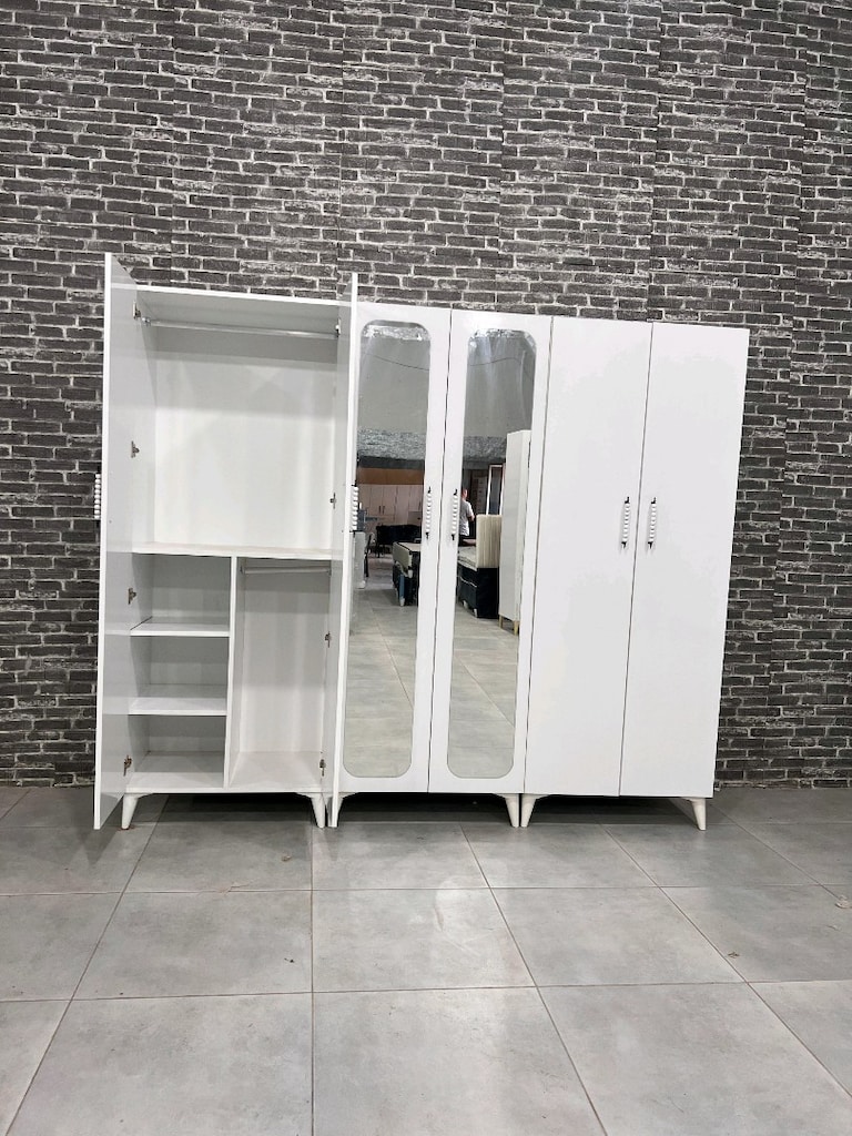 MDF 6 kapaklı elbise dolabı - 10