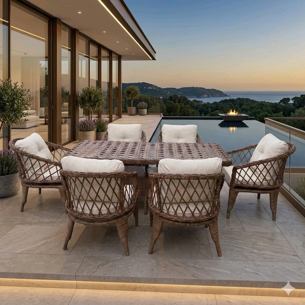 yemek masası, rattan mobilya - 4