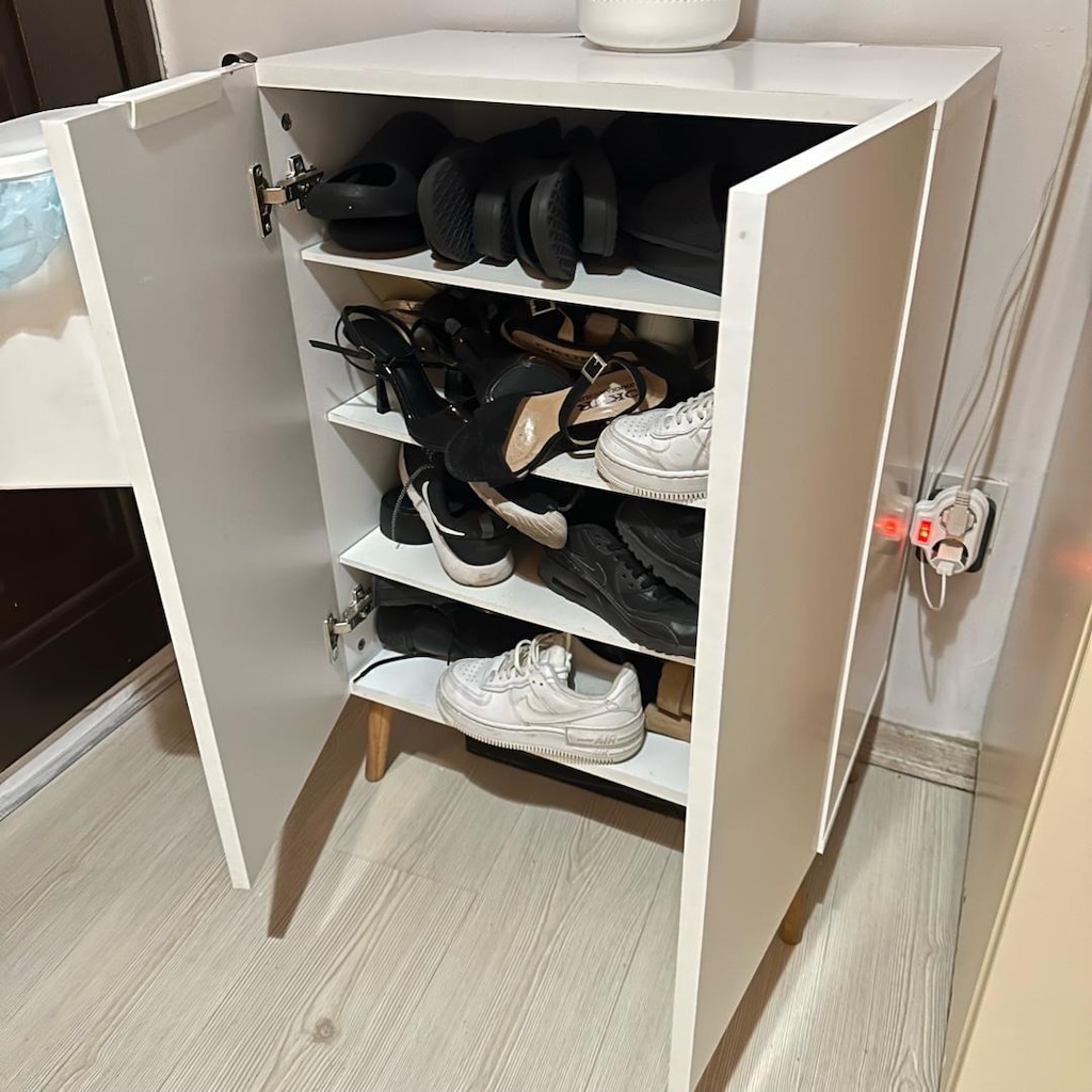 4 raflı Beyaz Ayakkabılık Dolap - 6