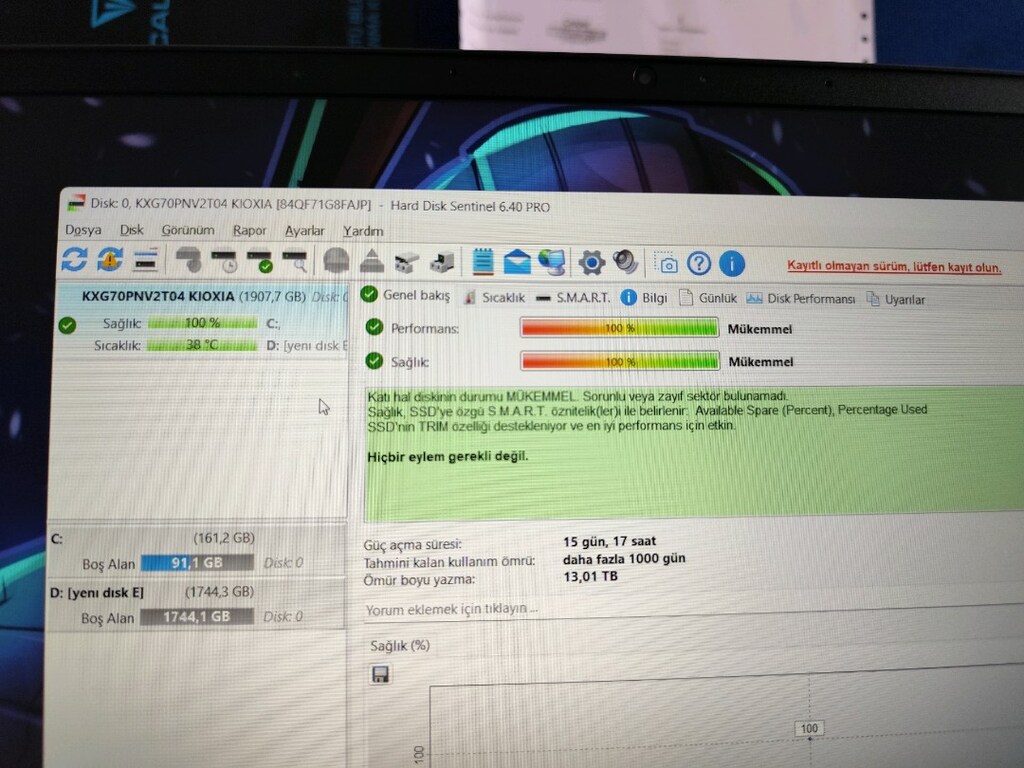 RTX 5060 + 32 GB + 2 TB SSD + İ7 13620H EXCALİBUR GAMİNG LAPTOP - 10