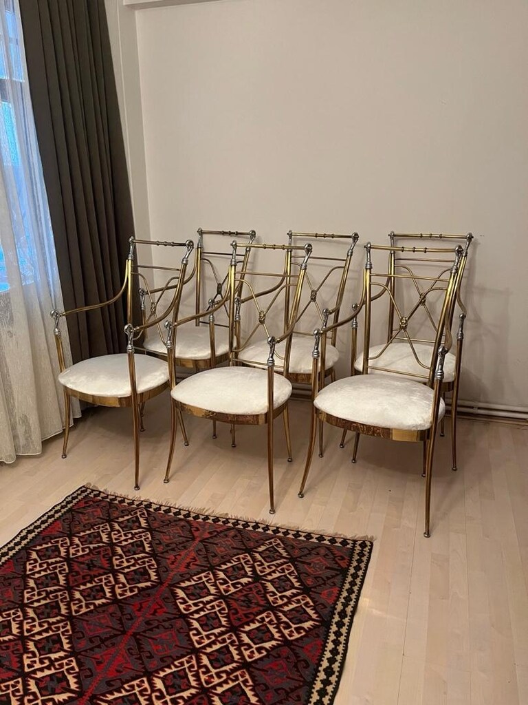 İtalyan pirinç krom sandalye - 4