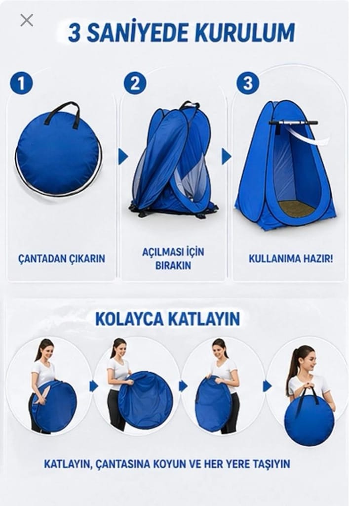 3’lü set Kabin Çadır Duş ve Tuvalet Wc - 5