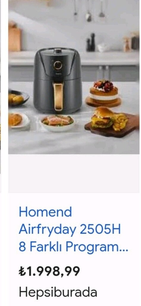 Homend Airfryer. Zaman ayarlı. 2505H modeli. Ayrıca Fan özelliği. - 16