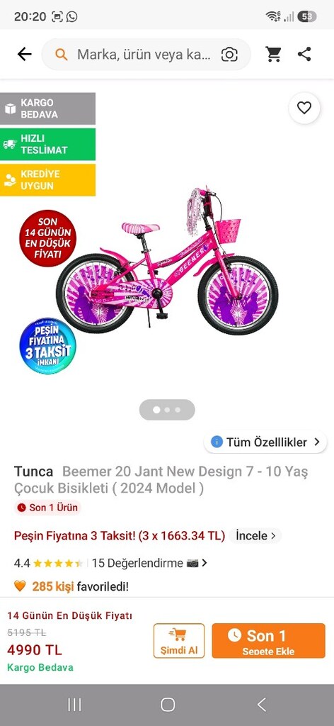 tunca beemer bisiklet 20 jant - 3