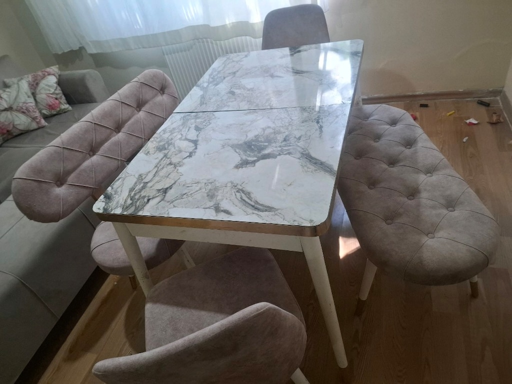 masa sandalye takimi bankli masalı kaliteli mdf açılır masa - 4