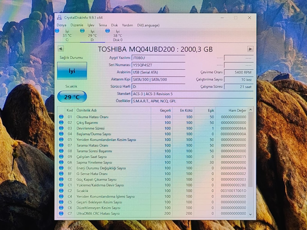 Toshiba Canvio Advance 2TB Taşınabilir Harici HDD - SIFIRA YAKIN - 7