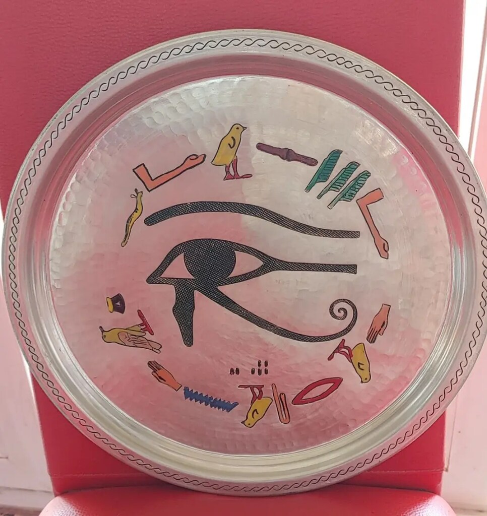 Mısır desenli el işi tepsi - 2