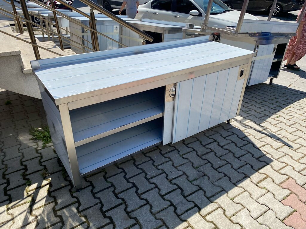 430-304 ÇELİK SÜRGÜ KAPAKLI KAPALI ÇALIŞMA TEZGAHI İKİ KALINLIK - 4