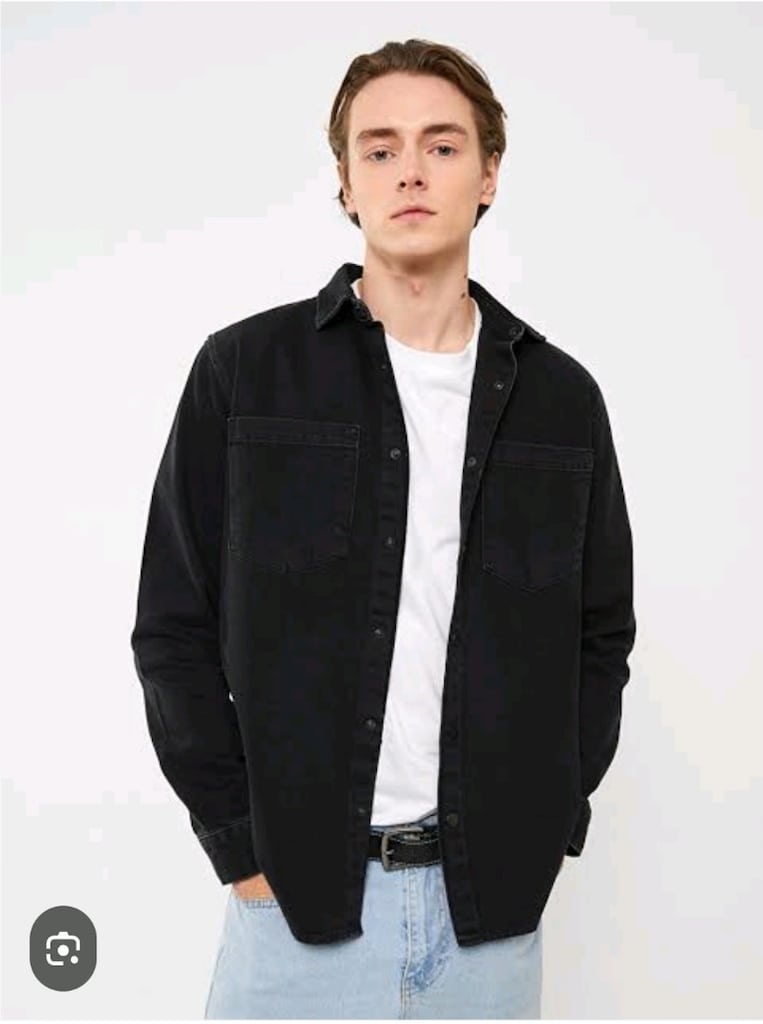 LCW Jeans erkek Siyah klasik kot Gömlek