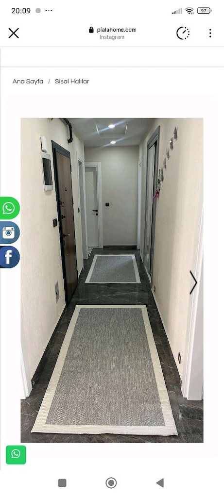 iki adet sıfır sisal yolluk