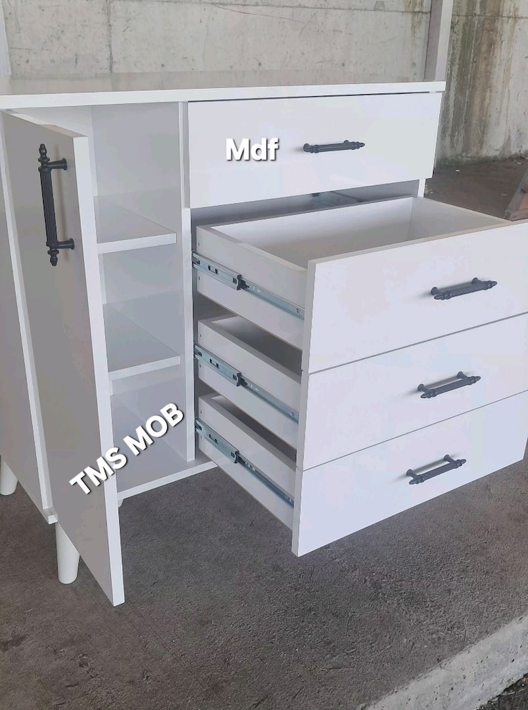 Şifonyer Mdf 3 açılır teleskopik ray 1.kalite ve 1.sınıf komple Mdf - 3