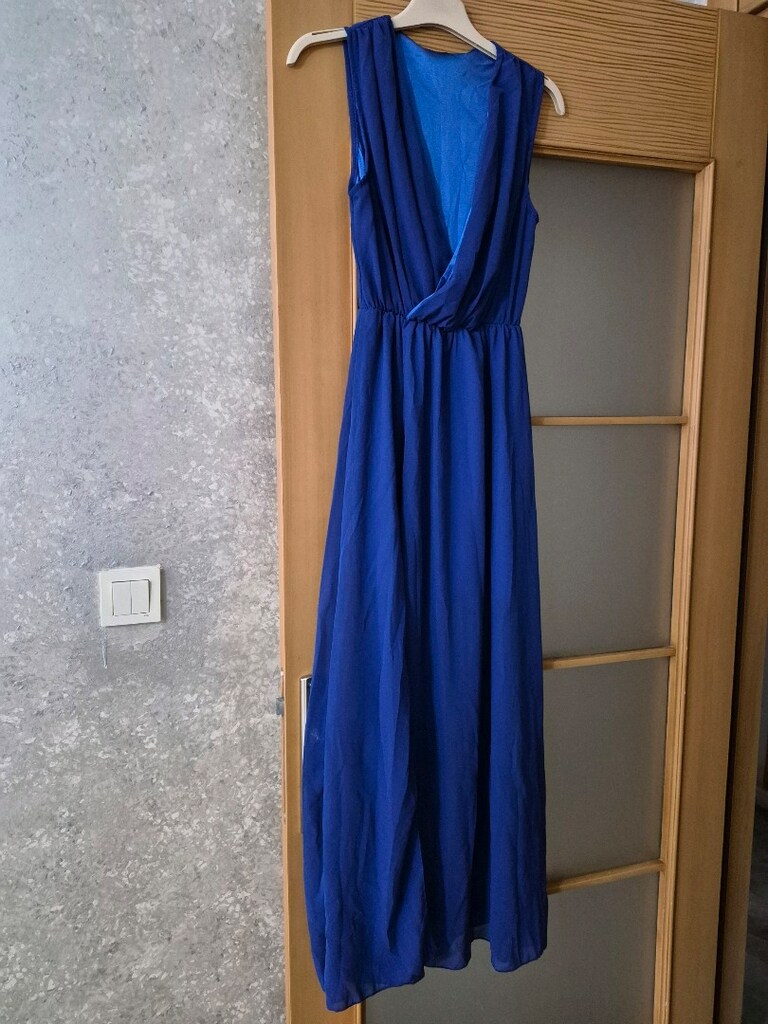 sax renk kadın elbise - 2