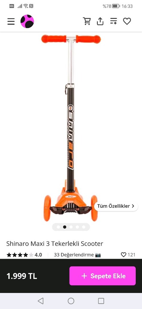 Shinaro Maxi Işıklı Mavi 3 Tekerlekli Çocuk Scooter - 2
