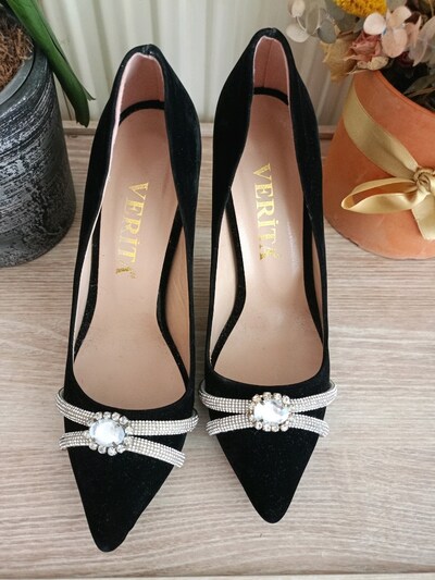 Taşlı şık stiletto topuk 11 cm