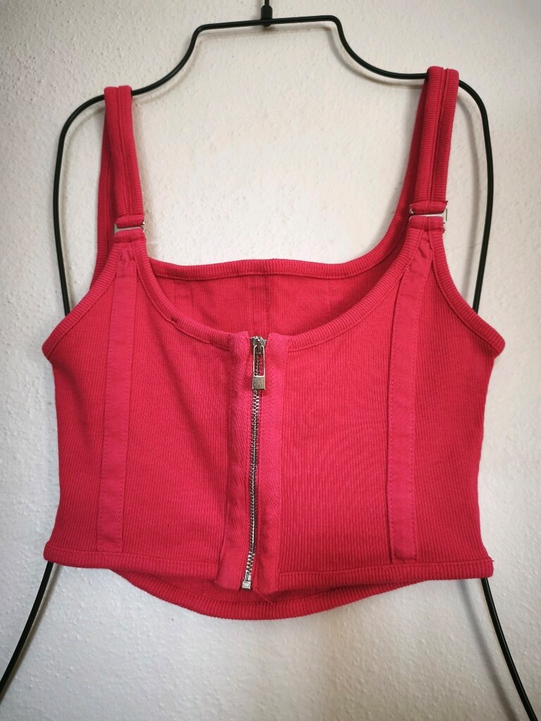 Dilvin Korse Crop Top L Fuşya - 8