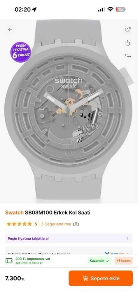 Swatch SB03M100 Saat - 6