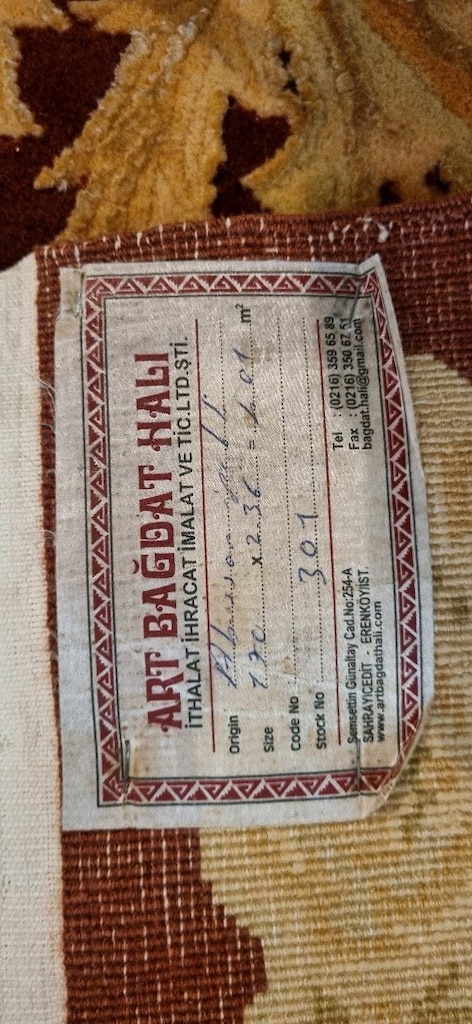 Art Bagdat hali orijinal AUBUSSON IPEKLI FESHANE tarzı el dokuma - 4