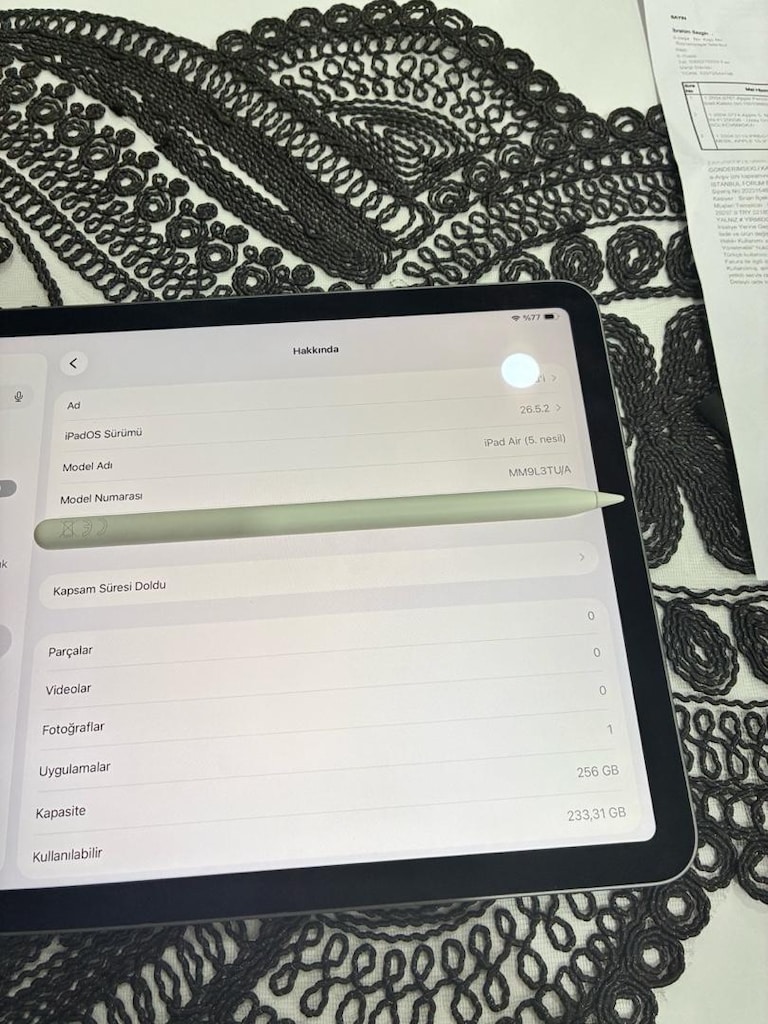 iPad Air 5. Nesil 256 GB Wi-Fi 10.9” M1 – Faturalı – Temiz - 3