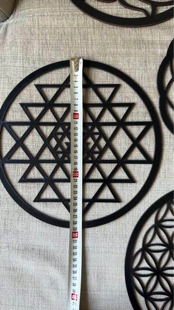 Ahşap Yaşam çiçeği, lotus, sri yantra, torus nefesi - 3