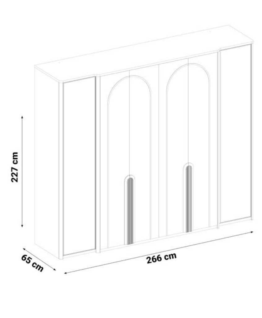 weltew home bohem 6 kapaklı gardırop - 3