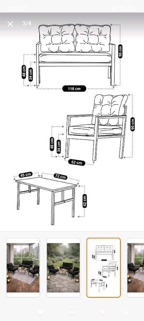 2+1+1 sehpalı balkon takımı/bahçe takımı/çay seti/koltuk takımı/koltuk - 2