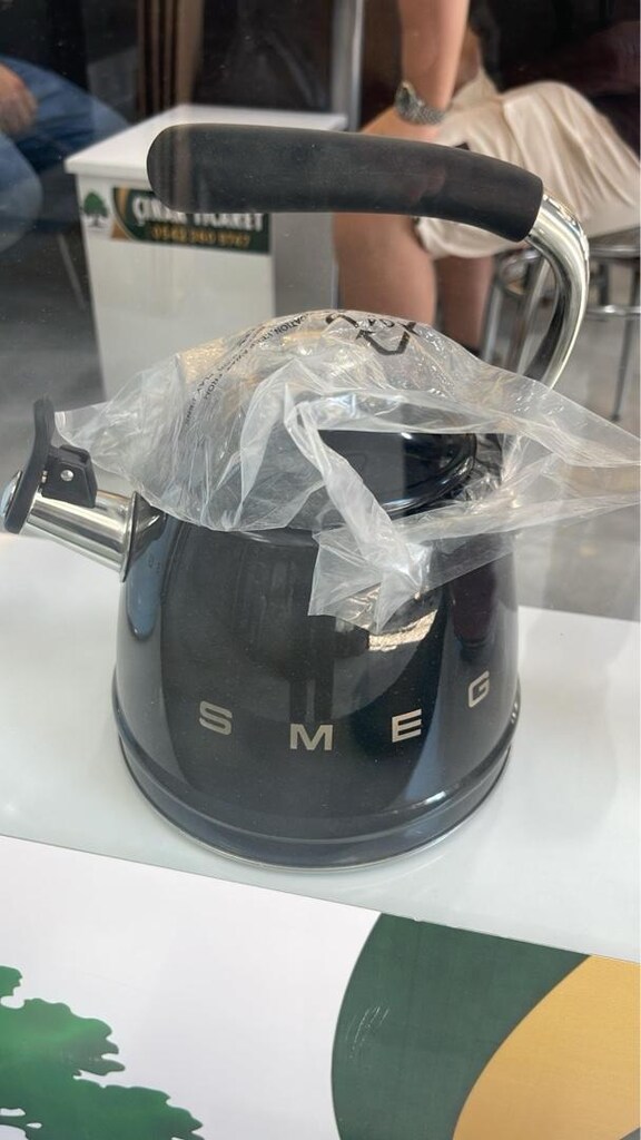 Smeg Siyah Ocak Üstü Islıklı Whistling Kettle Su Isıtıcısı sıfır kutu - 2