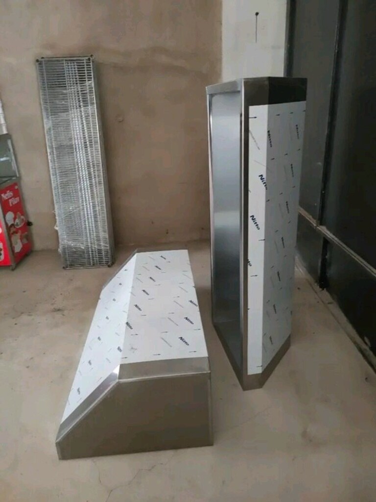 krom davlumbaz tezgah endüstriyel havalandırma baca çelik aspiratörü - 8