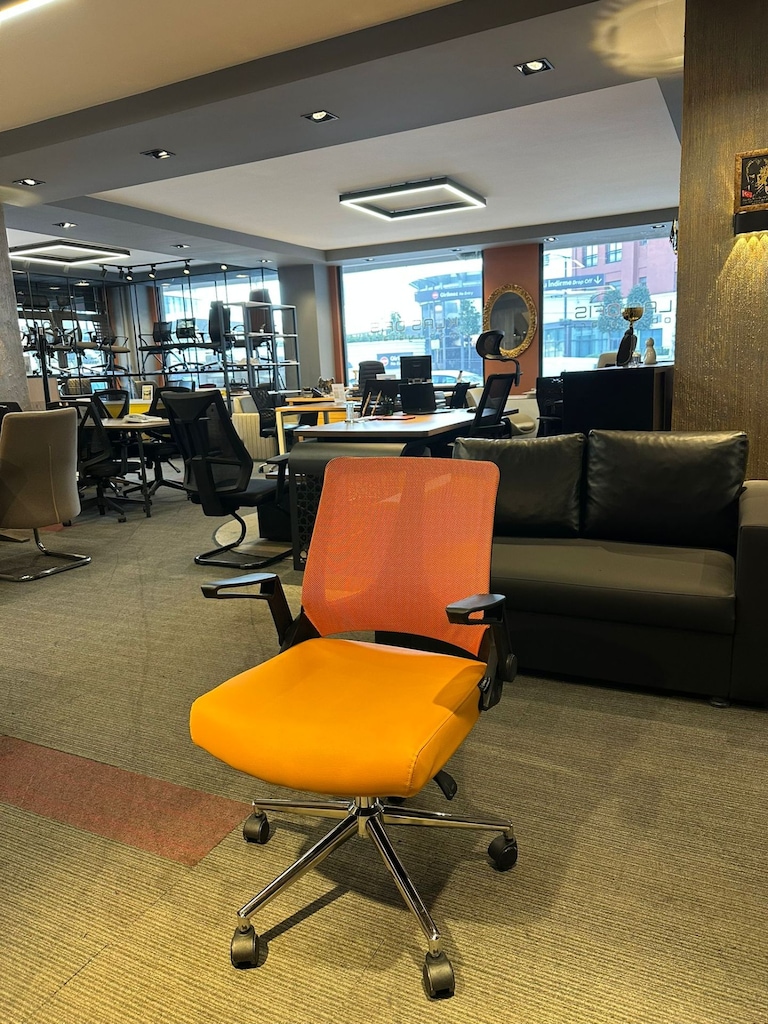 KLAS OFİS ÜSKÜDAR TURUNCU RENK FİLELİ HAREKETLİ KOLÇAKLI KOLTUK - 4