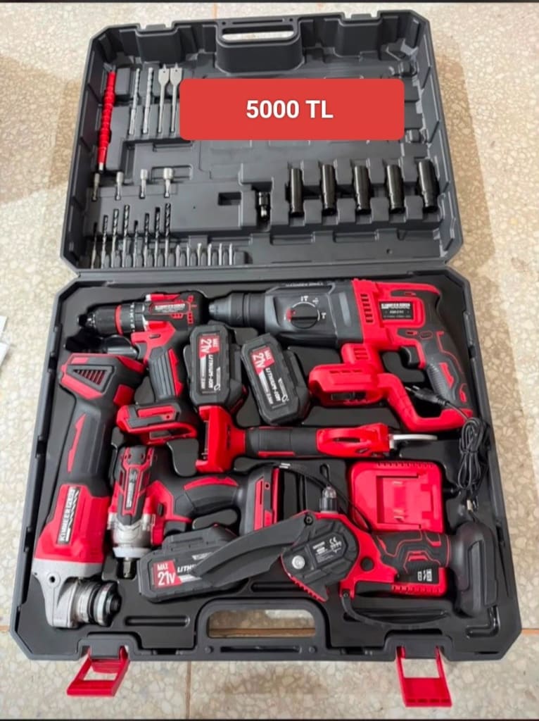 5 li set Hilti matkap tork spral testere çantalı full set sıfır ürün - 3