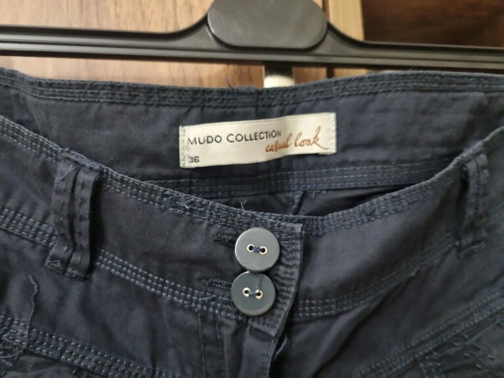 Mudo lacivert renk 36 beden ÷100 pamuk pantolon - 2