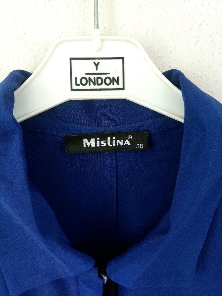 MİSLİNA gizli şerit düğme saksmavi tunik - 8