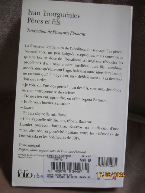 Pères et Fils, Tourgueniev