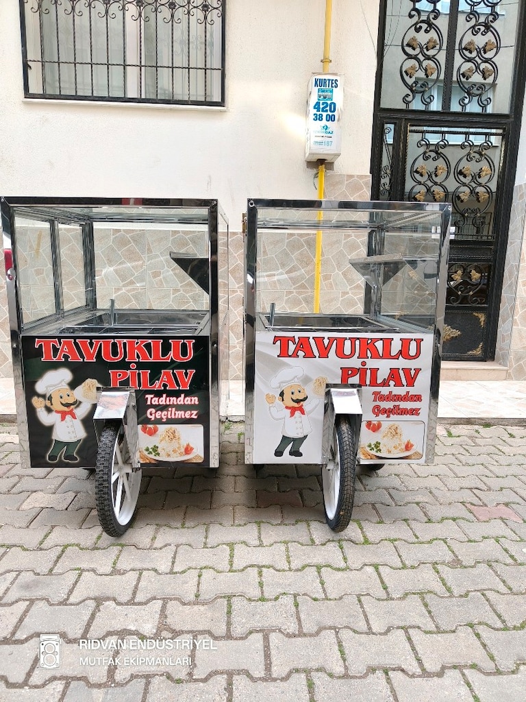 seyyar pilav arabası pilav tezgahı tavuklu nohutlu pilavcı arabası - 17