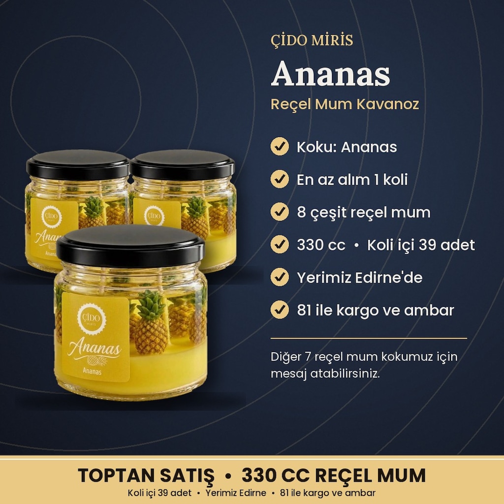 ANANAS KOKULU REÇEL MUM ÇİDO MİRİS 330CC | TOPTAN SATIŞ - 2