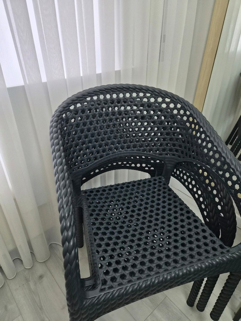 BAHÇE BALKON RATTAN ÖRGÜ DESEN SANDALYE SIFIR - 5