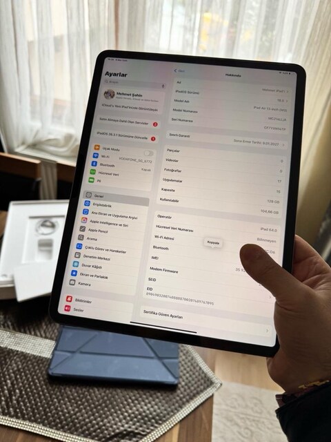 iPad Air 13 inç M3 işlemci 7. Nesil