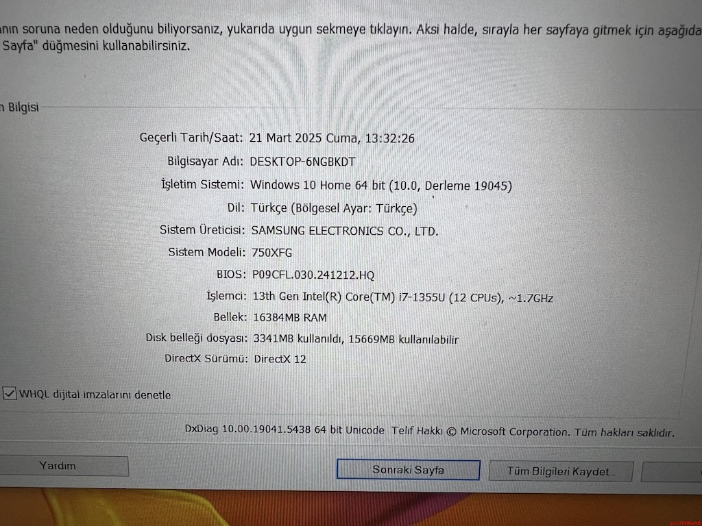 SAMSUNG GALAXY BOOK İ7 13. NESİL 16 GB RAM 512 M2SSD - 7