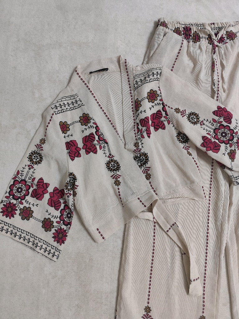 ETNİK KETEN BLUZ PANTOLON 2Lİ TAKİM otantik bohem - 3