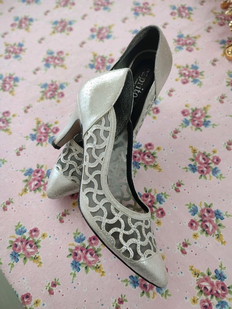 Gümüş abiye ayakkabısı stiletto - 3